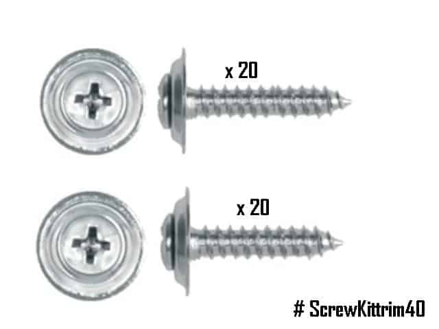 Trim Screw Kit: 20 x 1", 20 x 3/4 " Loose washer  chrome (40)